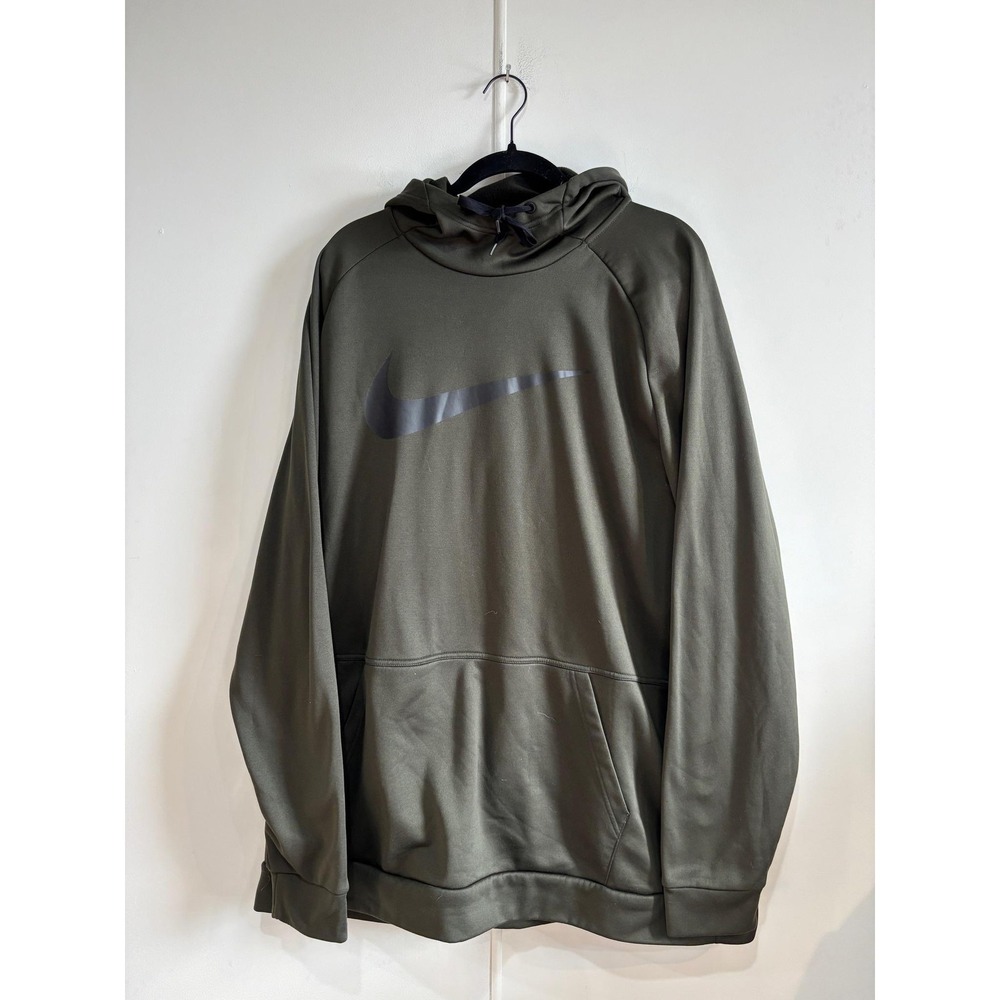Nike Hoodie Mens 2XLT‎ Green Dri-Fit Pullover Fleece Swoosh Tall Training